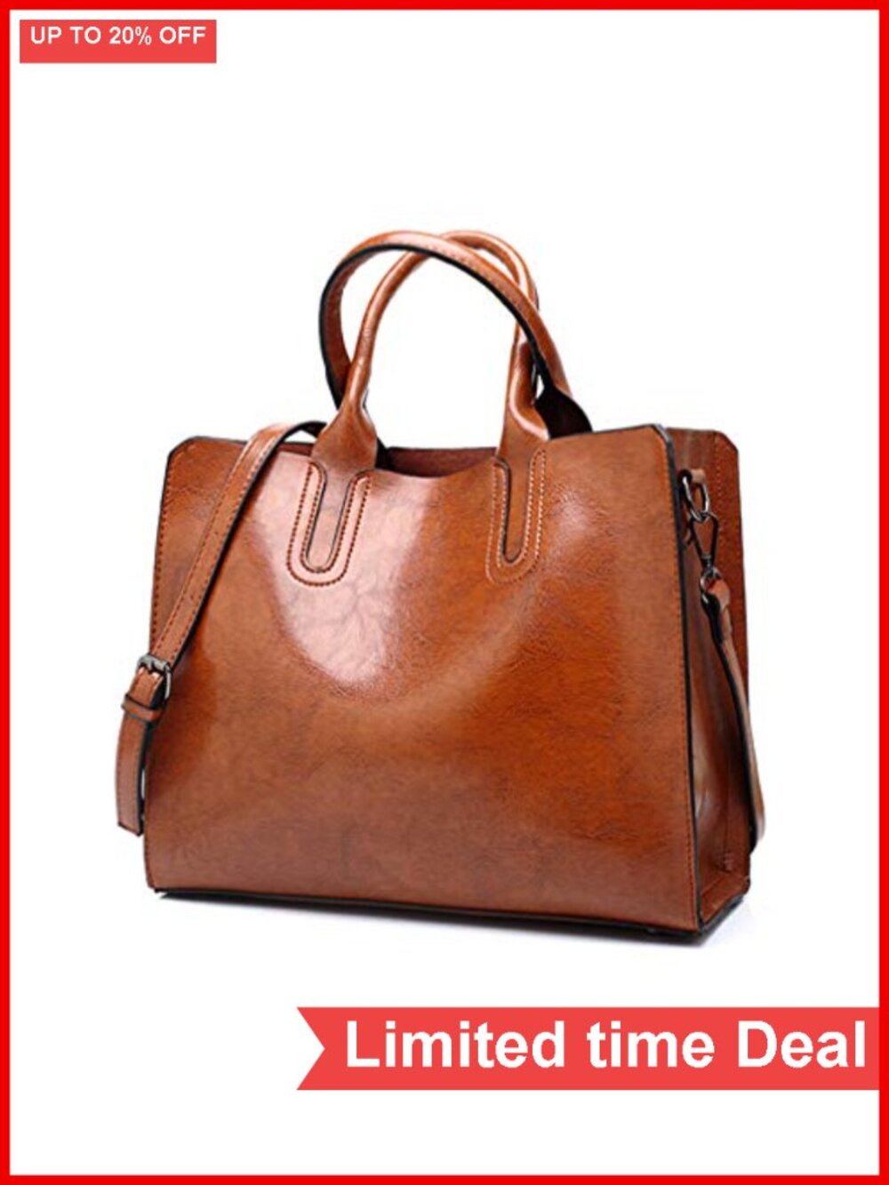 PU Leather Tote Bag with Adjustable Strap